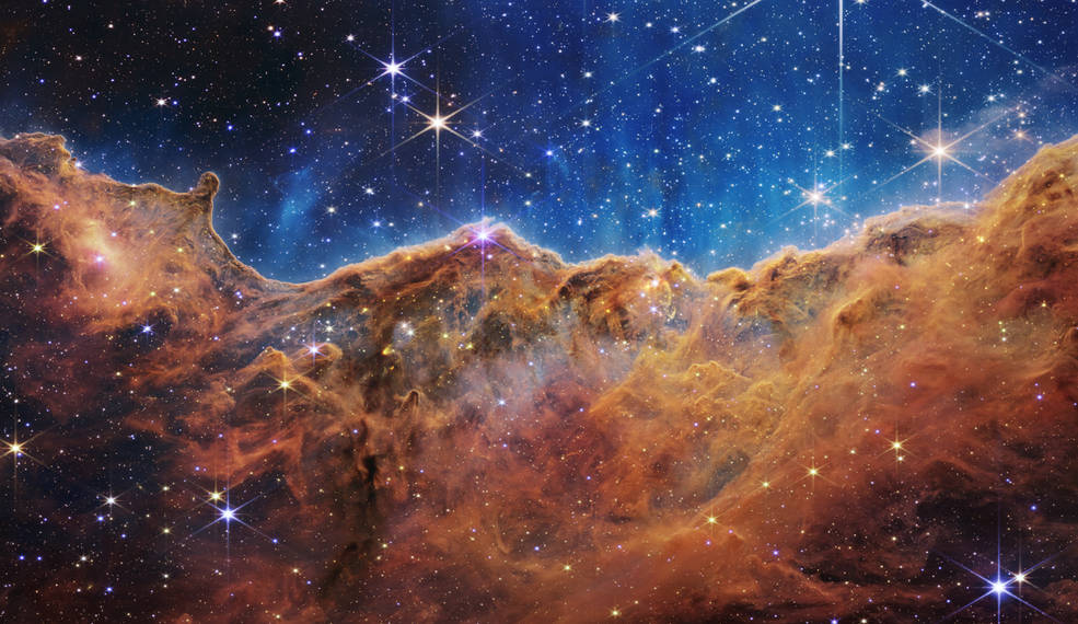 Carina Nebula photo taken with the James Webb telescope.